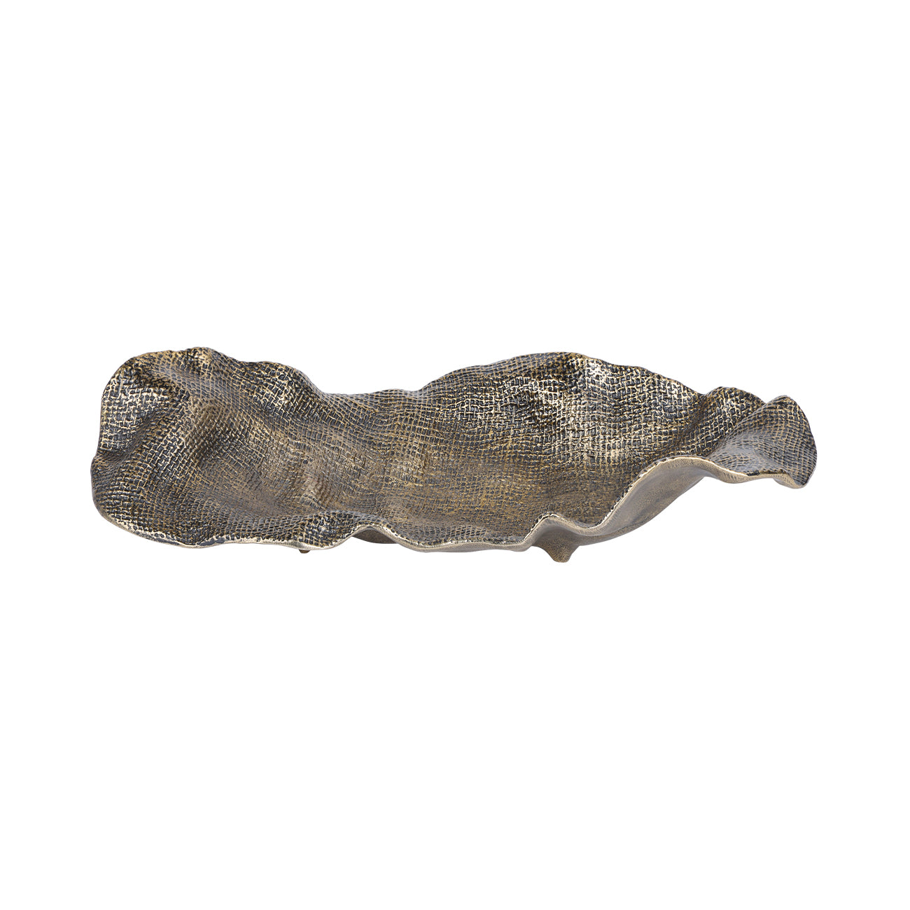 Aged Gold Molten Weave Platter Decorative Dish