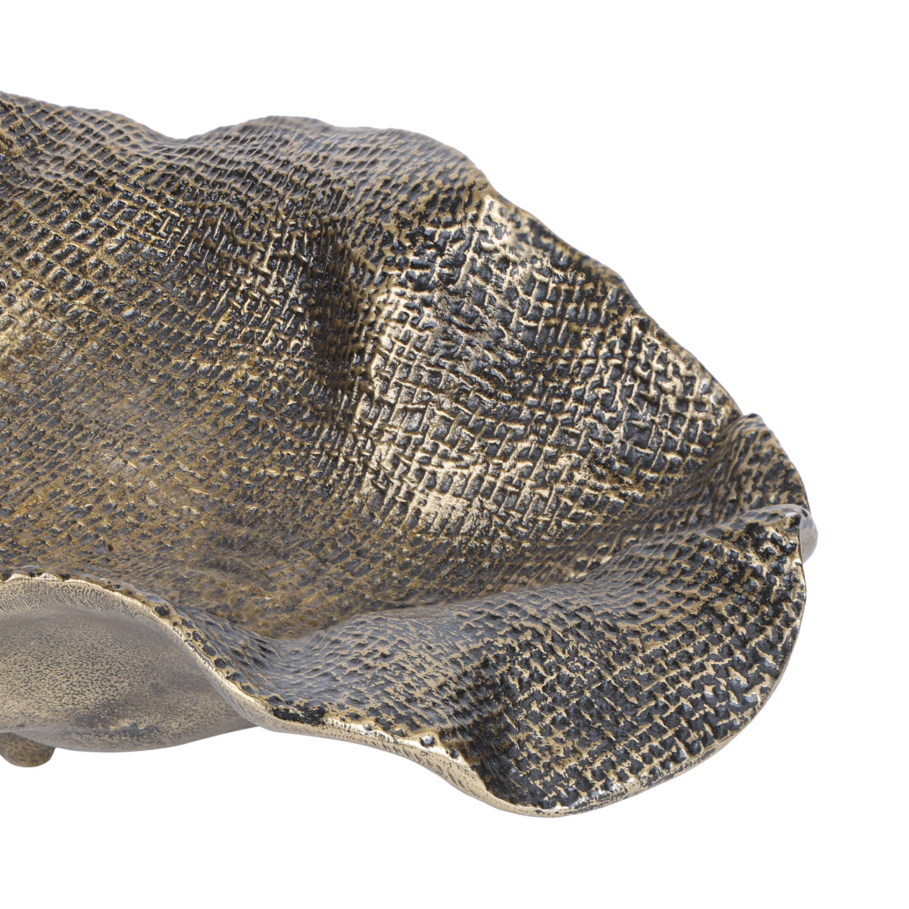 Aged Gold Molten Weave Platter Decorative Dish