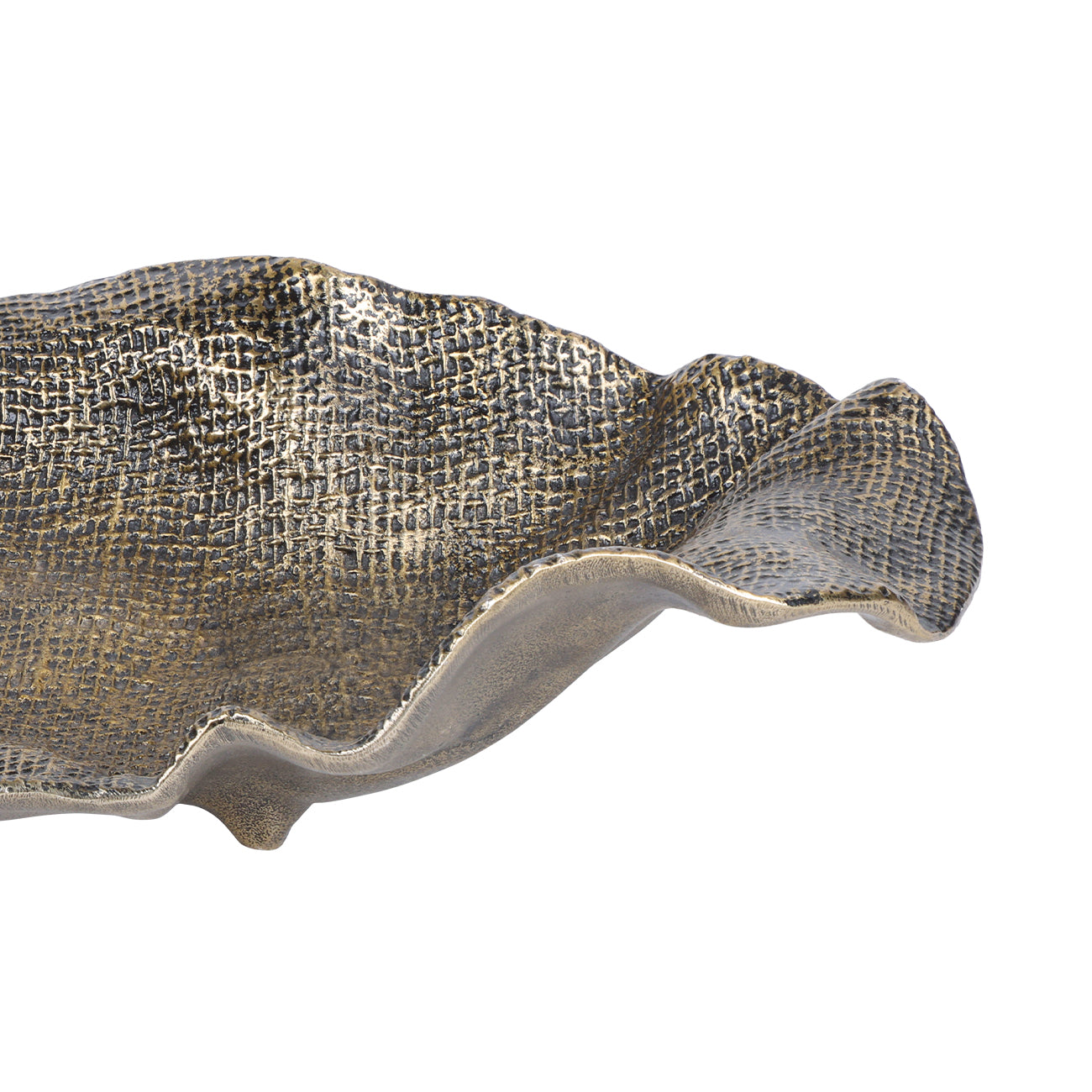 Aged Gold Molten Weave Platter Decorative Dish