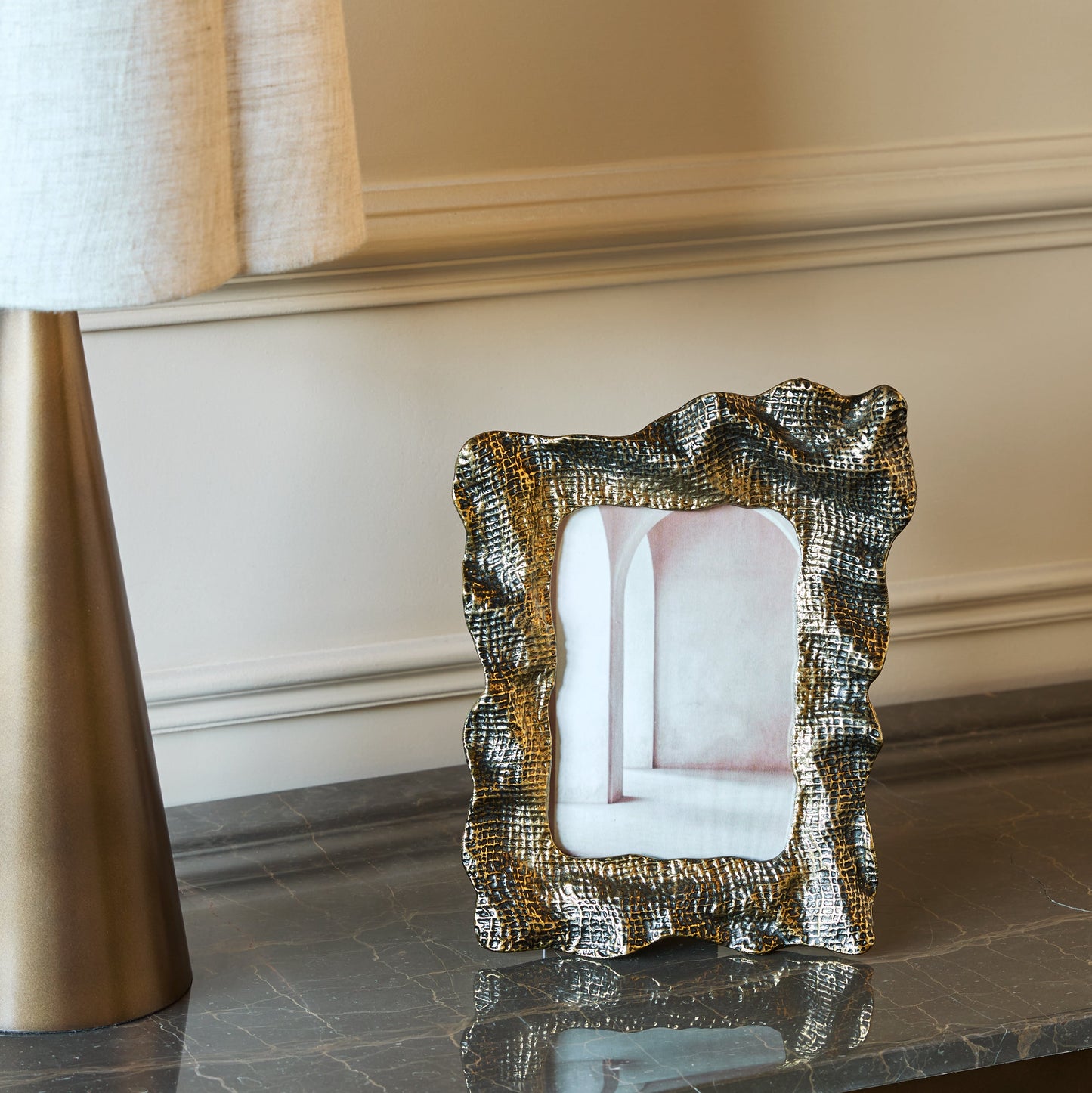 Aged Gold Molten Weave Photo Frame 5x7
