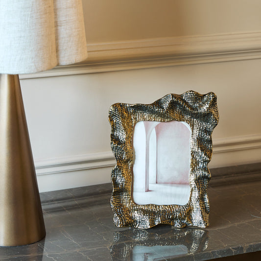 Aged Gold Molten Weave Photo Frame 5x7
