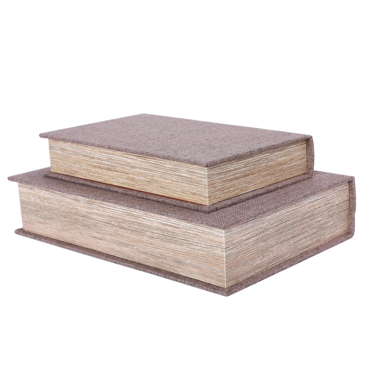Decorative Grey/Beige Linen Set Of 2 Coffee Table Book Boxes