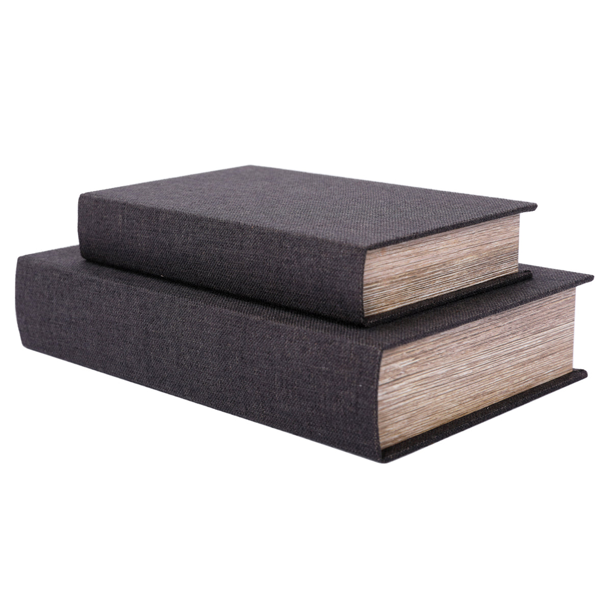 Decorative Black Linen Set Of 2 Coffee Table Book Boxes