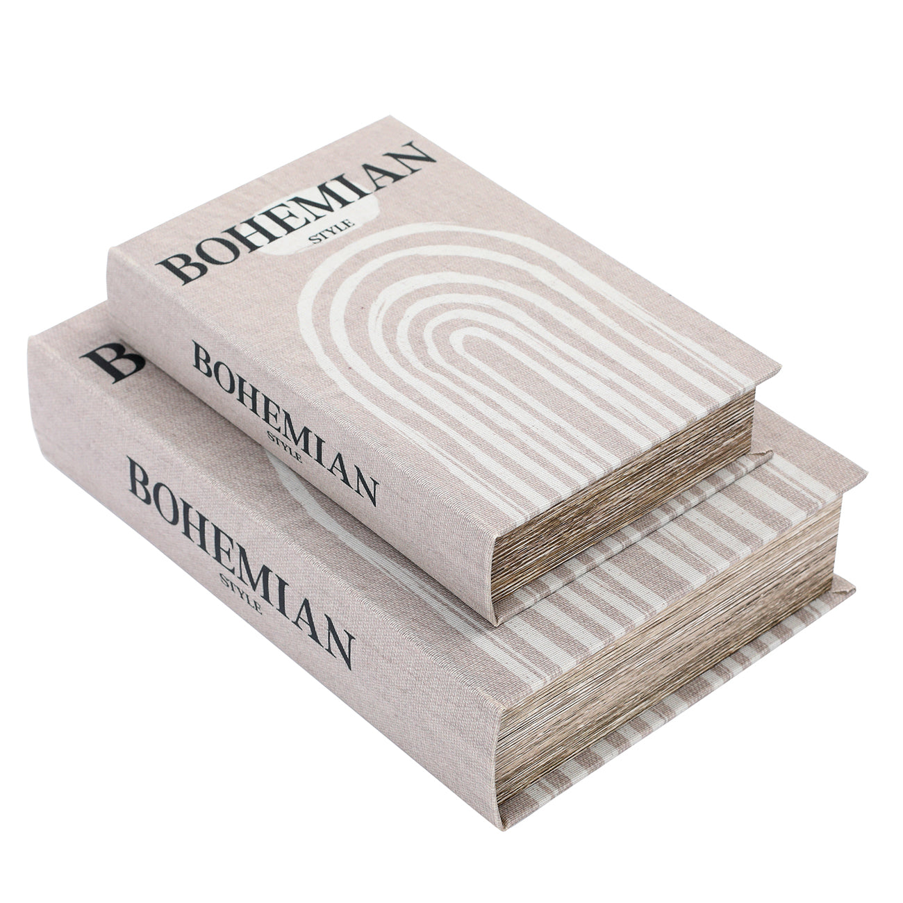 Decorative Beige Linen Coffee Table Book Boxes