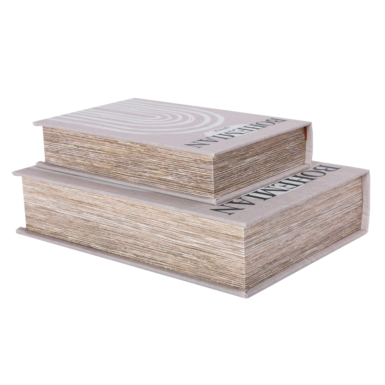 Decorative Beige Linen Coffee Table Book Boxes