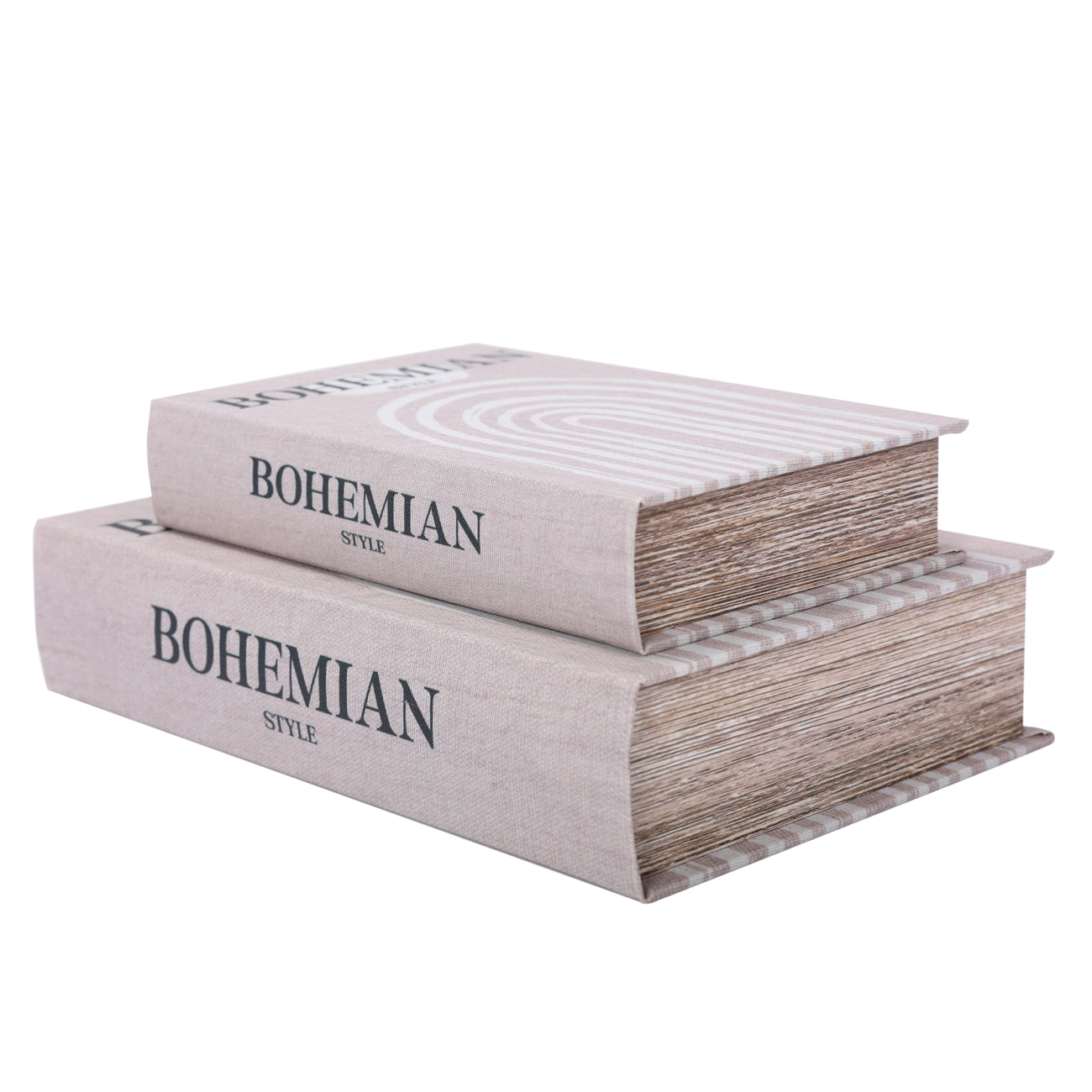Decorative Beige Linen Coffee Table Book Boxes