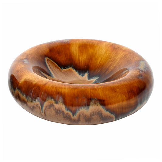 Orange/Brown Reactive Glaze Stoneware Bowl