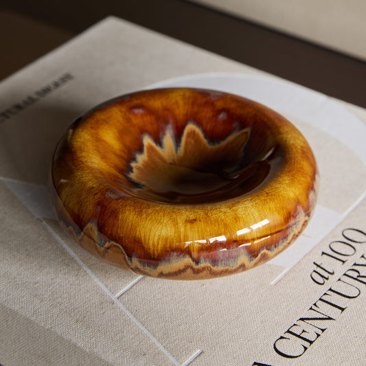 Orange/Brown Reactive Glaze Stoneware Bowl