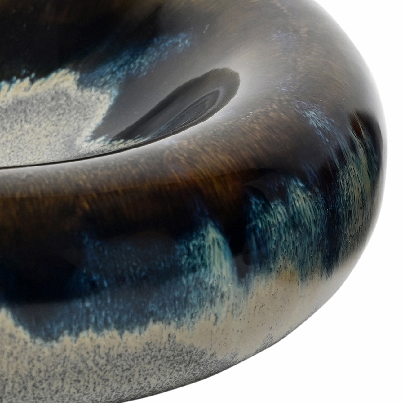 Blue Reactive Glaze Stoneware Bowl