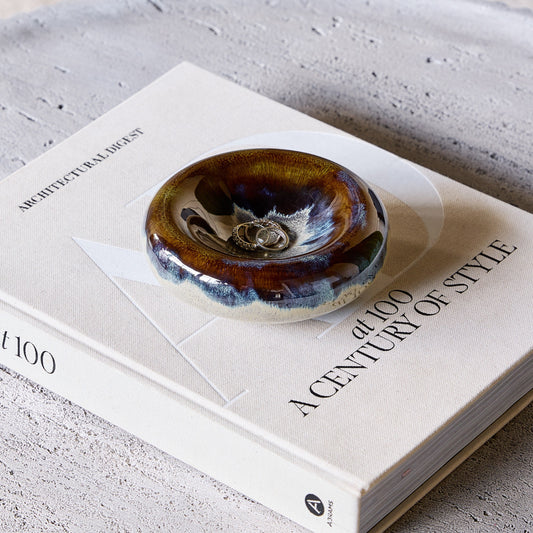 Blue Reactive Glaze Stoneware Bowl