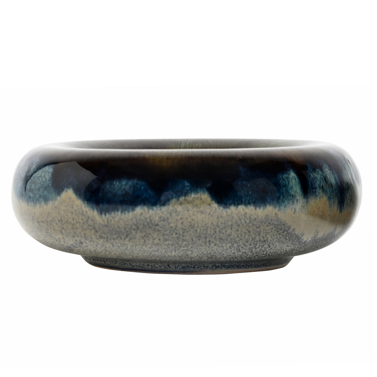 Blue Reactive Glaze Stoneware Bowl