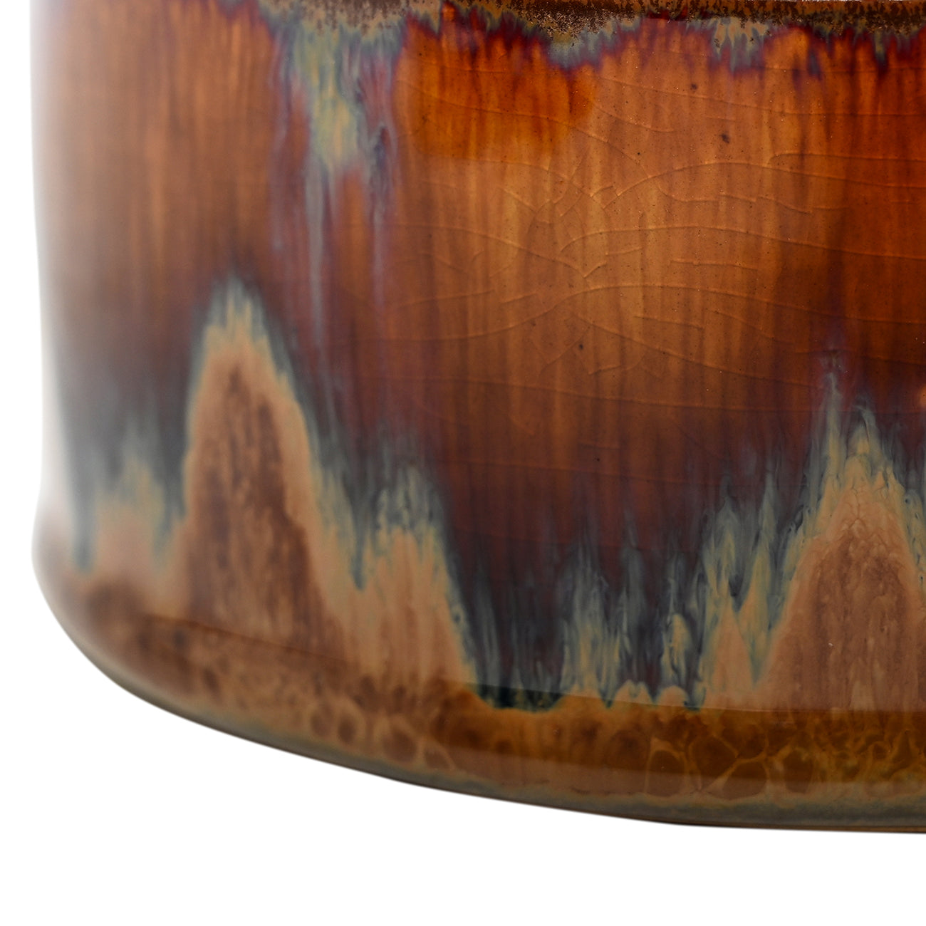 Orange/Brown Reactive Glazed Candle