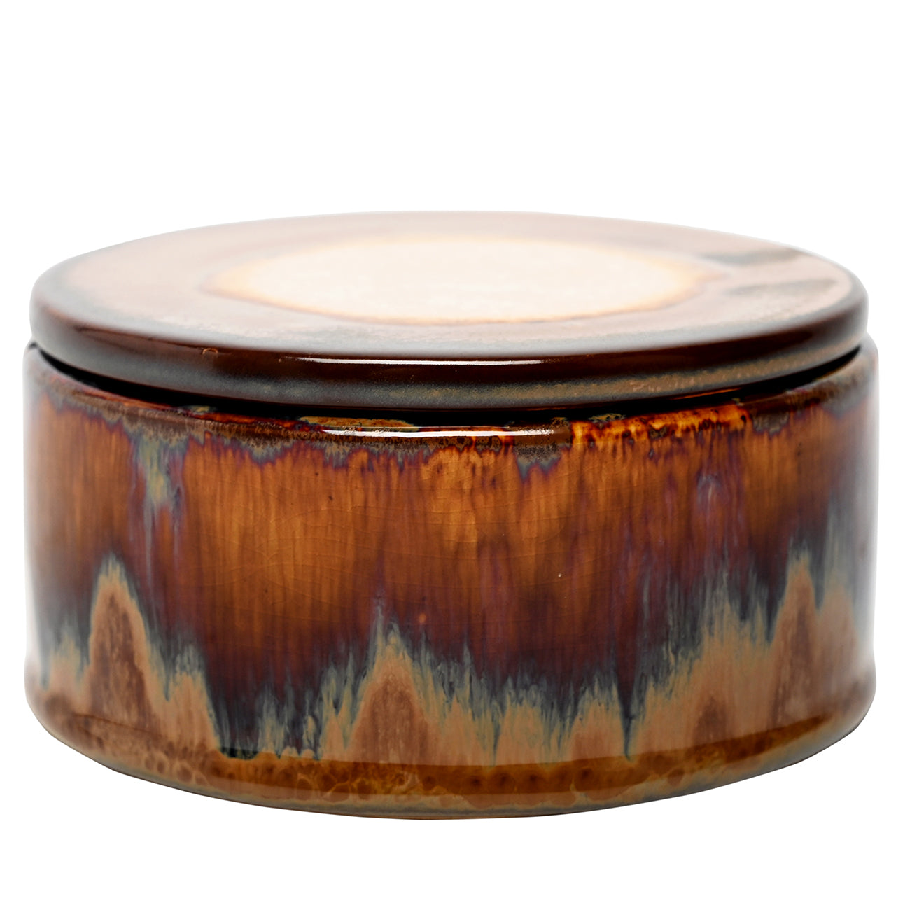 Orange/Brown Reactive Glazed Candle