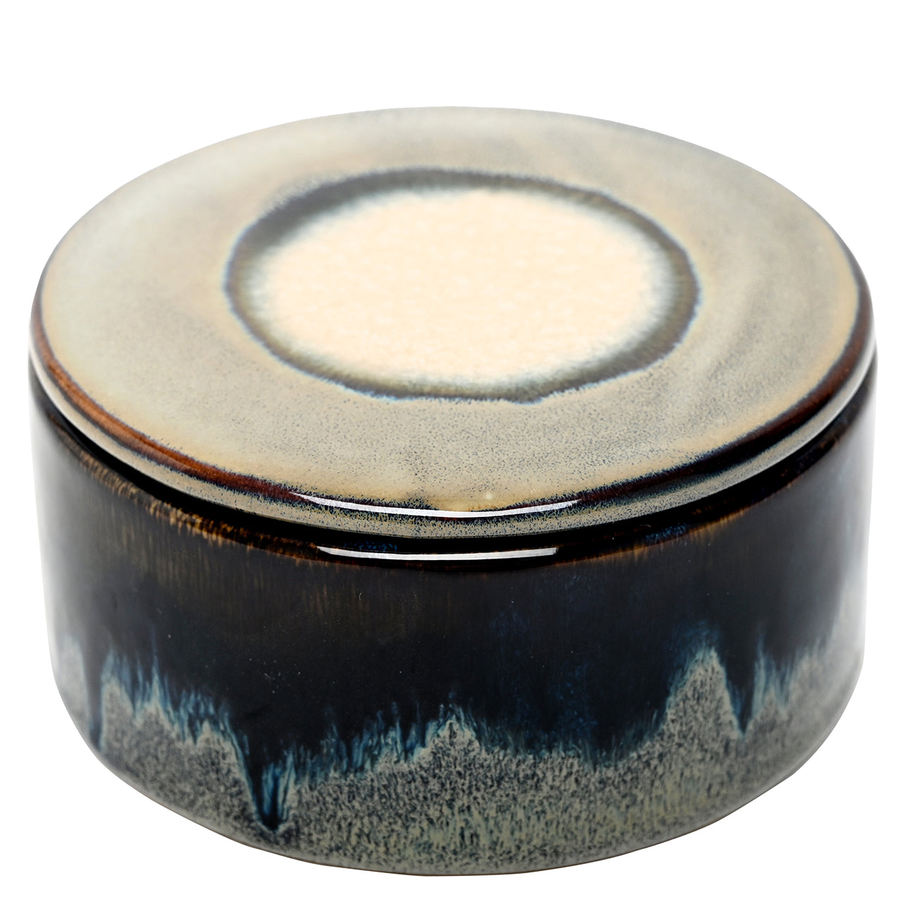 Blue Reactive Glazed Candle