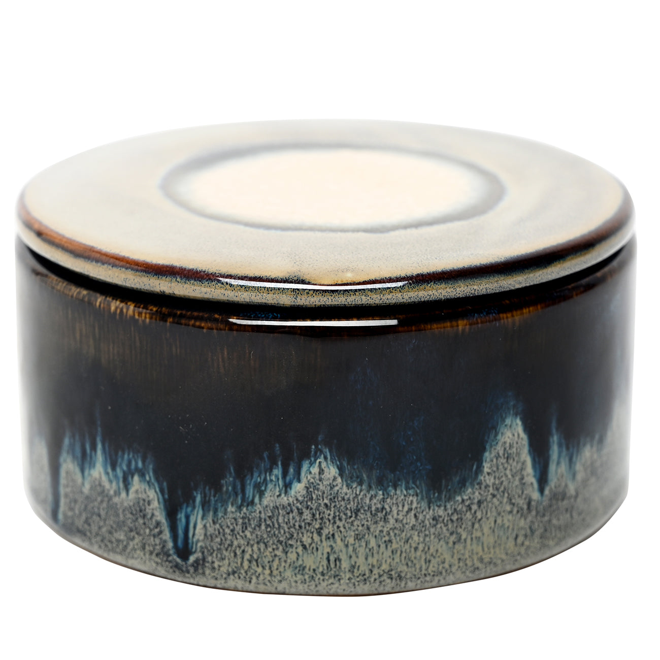 Blue Reactive Glazed Candle