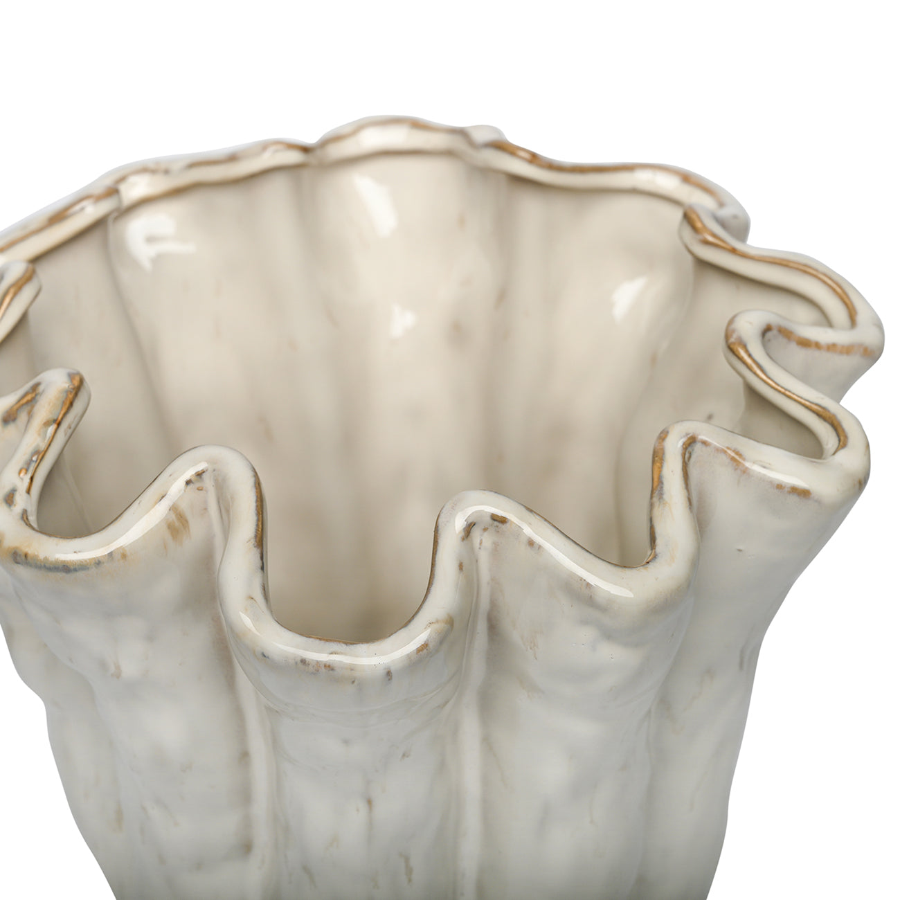 Ivory Glazed Vase Pot | Medium