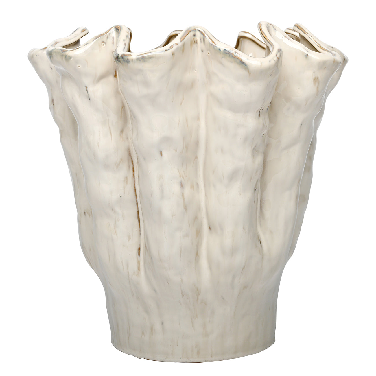 Ivory Glazed Vase Pot | Medium