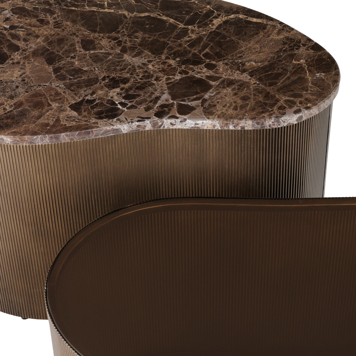 Marble & Glass Gold Coffee Table Set