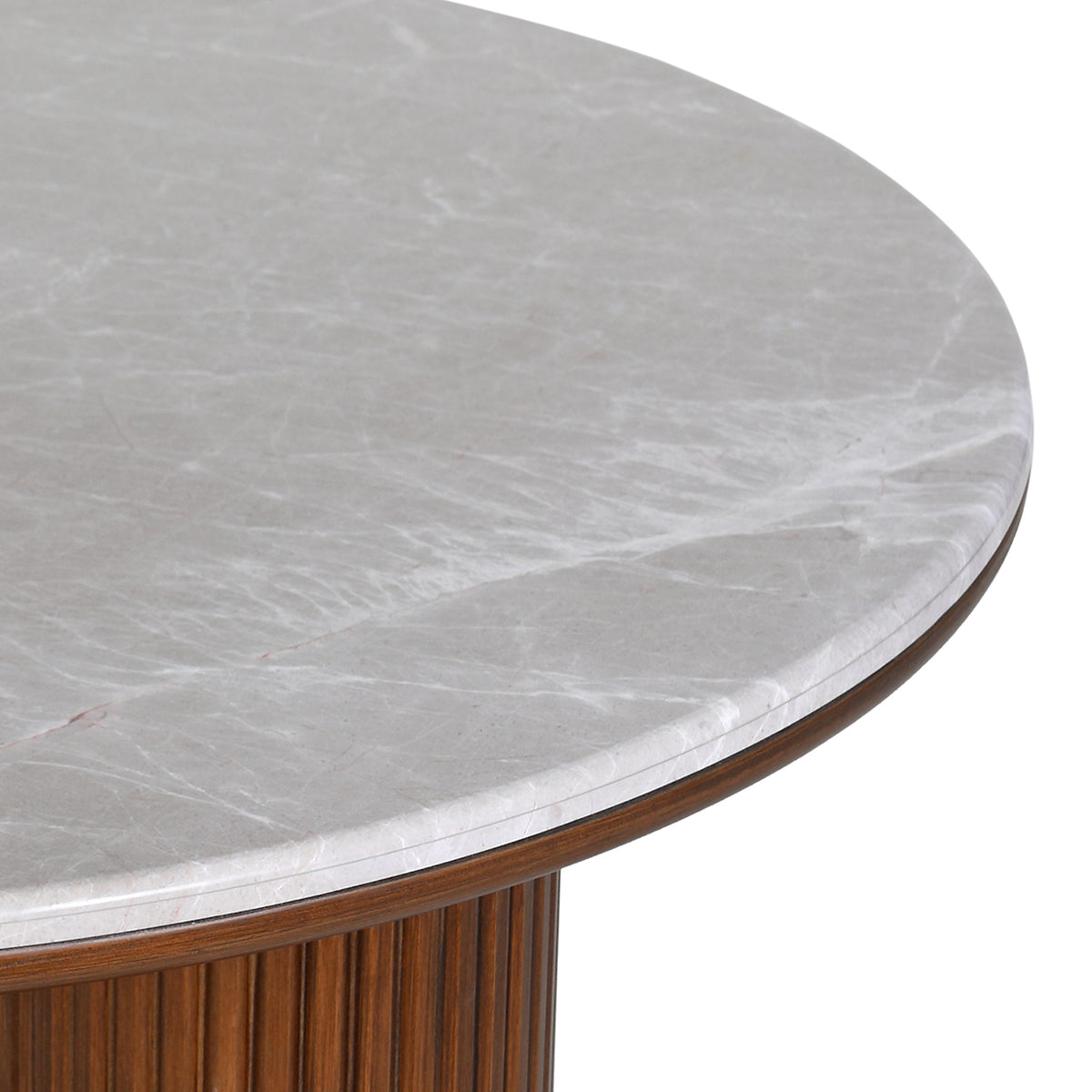 Round Wood Coffee Table With Marble Top