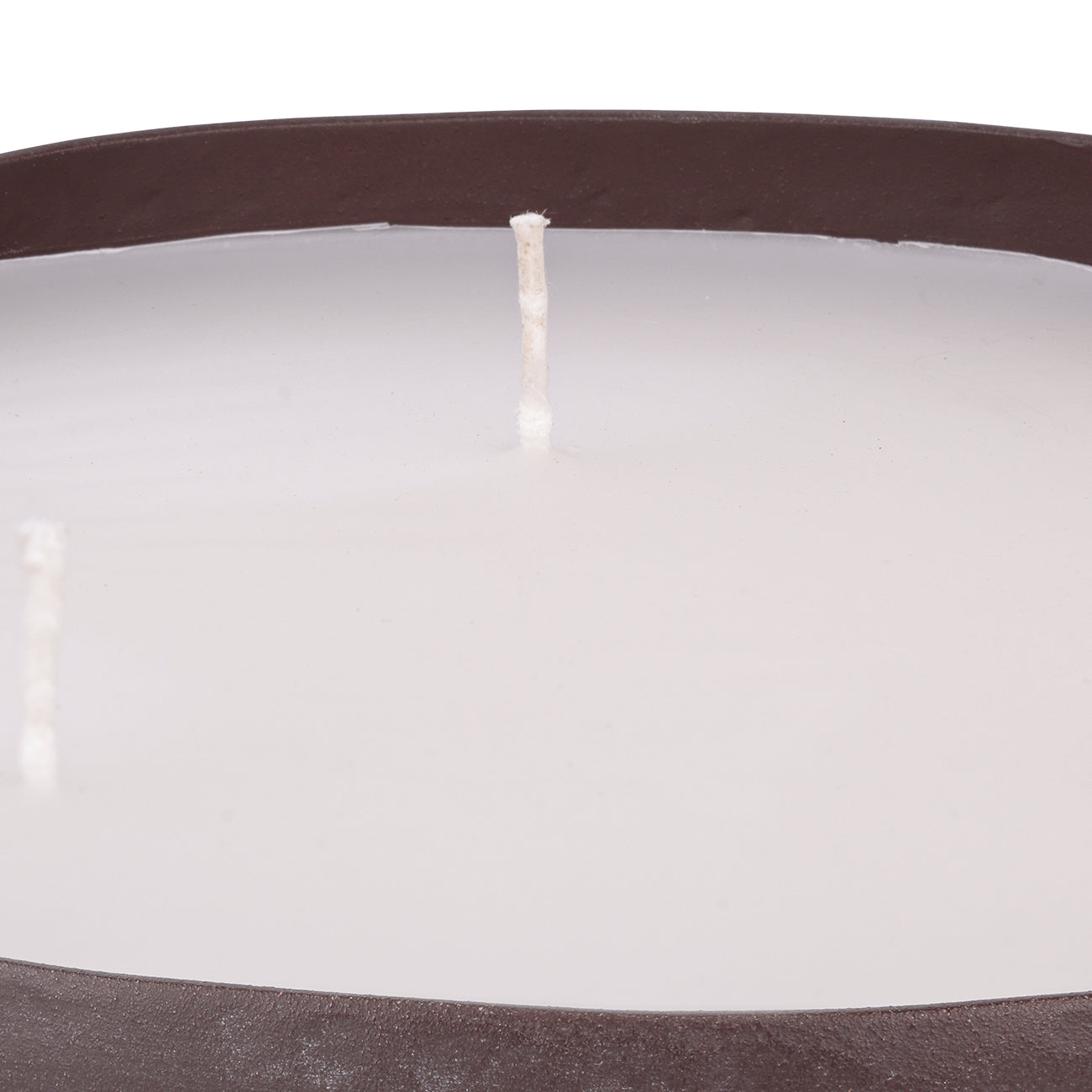 Brown Hammered Aluminium 3 Wick Round Candle