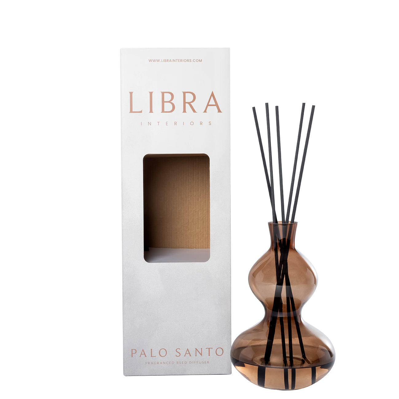 Amber Glass Reed Diffuser Palo Santo, Amyris & Clove