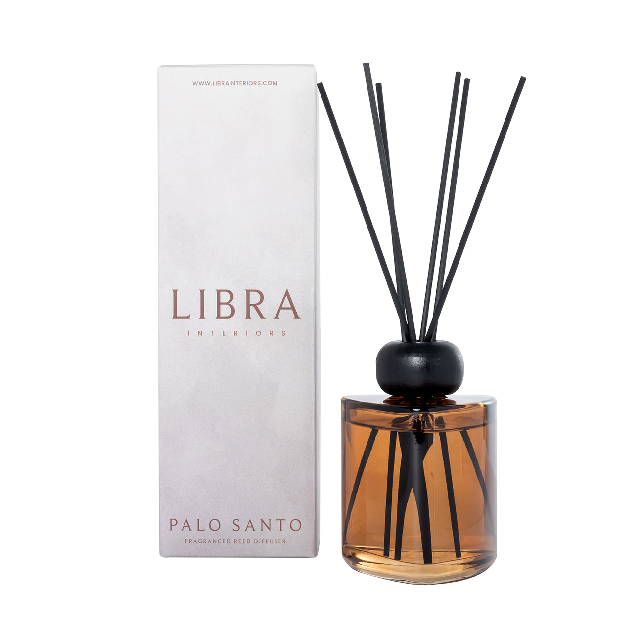 Amber Glass Reed Diffuser Palo Santo, Amyris & Clove