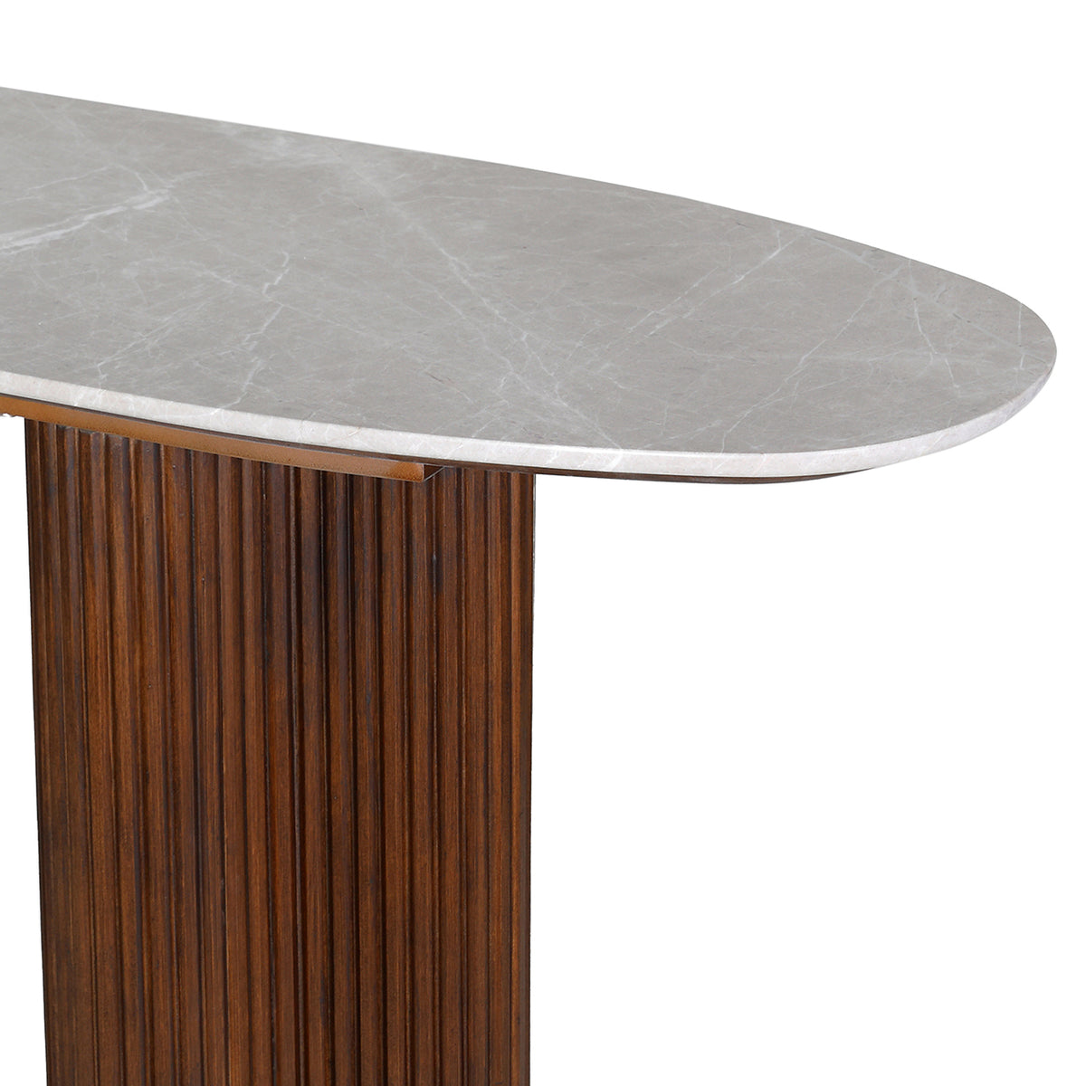 Wood Console with Marble Top