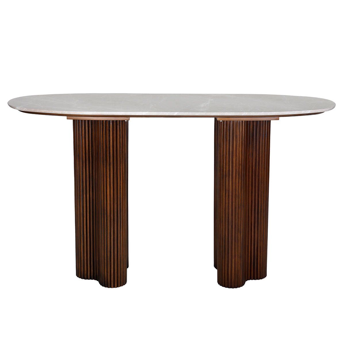 Wood Console with Marble Top