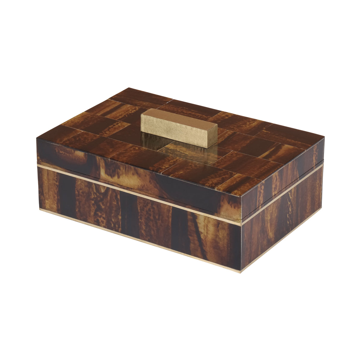 Luxury Brown Resin Decorative Storage Box