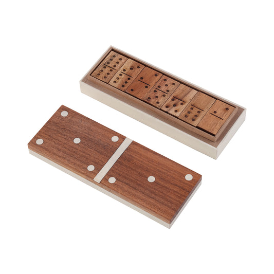 Wooden & White Decorative Domino Set