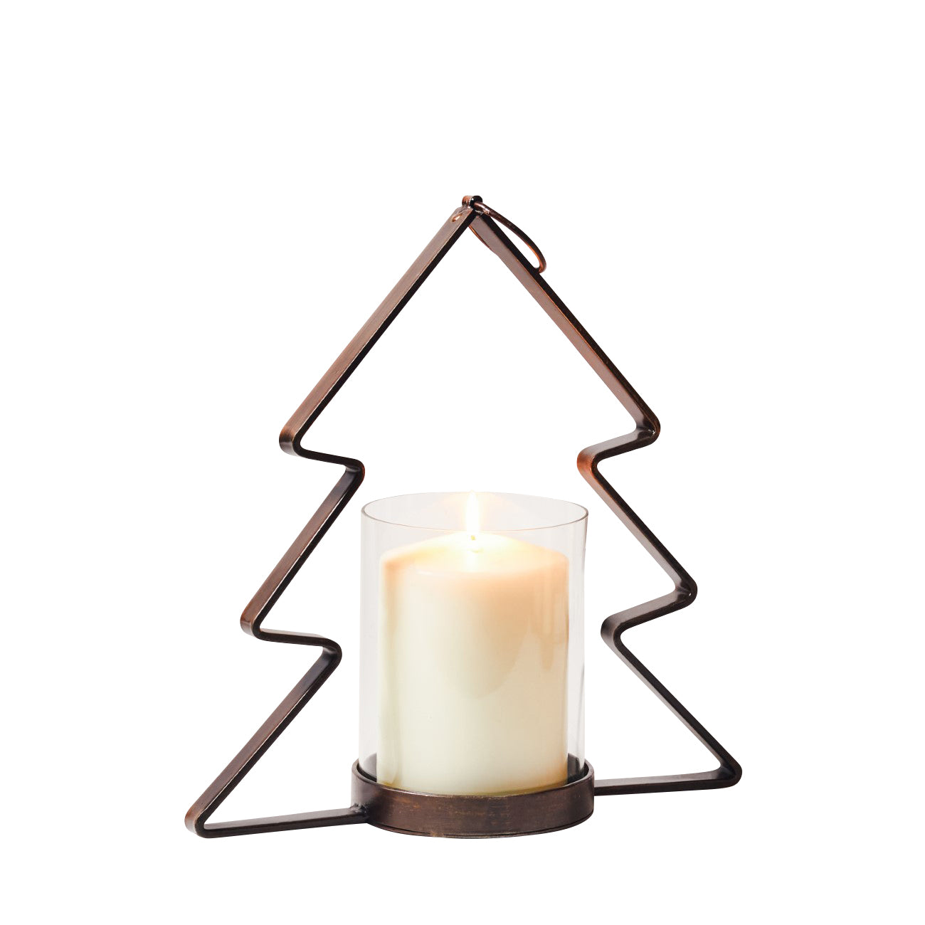 Christmas Tree Hurricane Candle Holder | Small