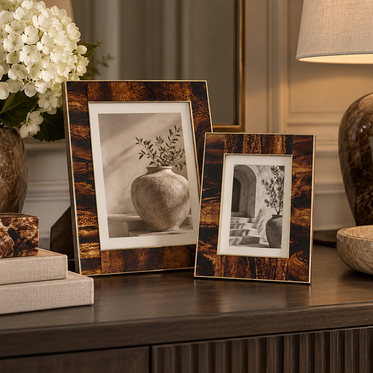 Luxury Brown Resin Photo Frame 5x7