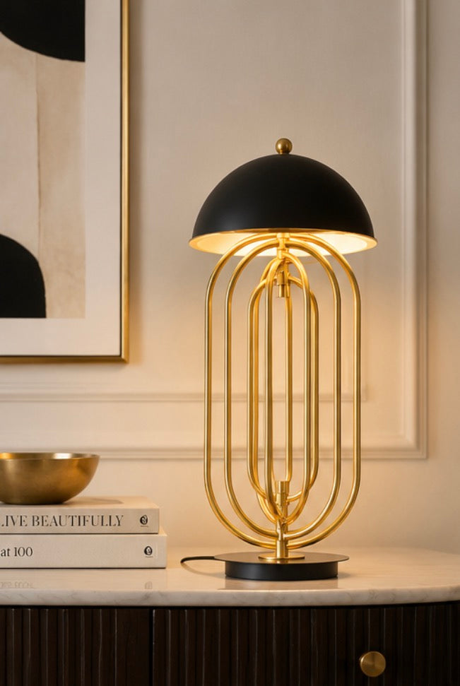 Gold & Black Metal Table Lamp