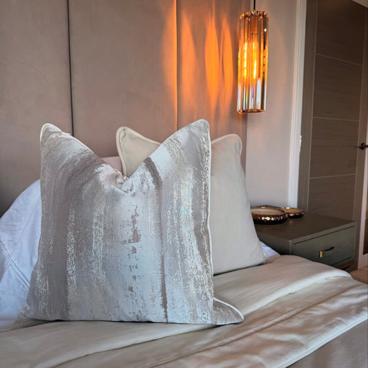 Oyster & Beige Metallic Decorative Cushion 50x50cm
