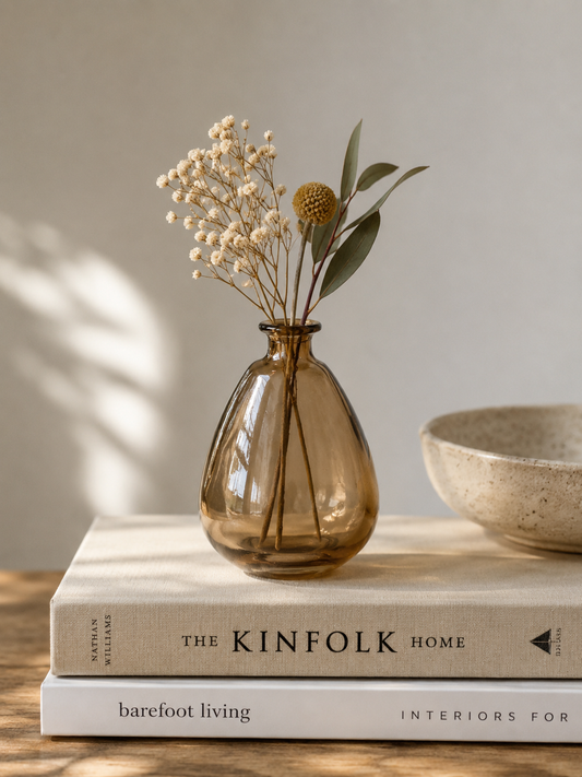 Small Smoked Irregular Glass Bud Vase Bottle