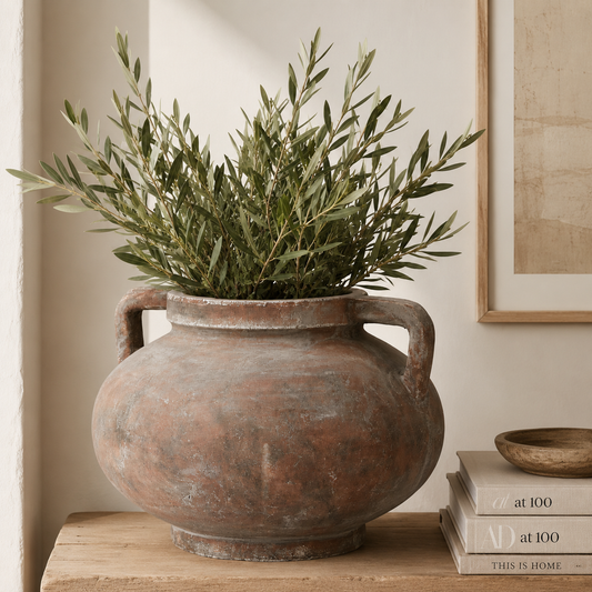 Large Terracotta Brown Pelike Pot