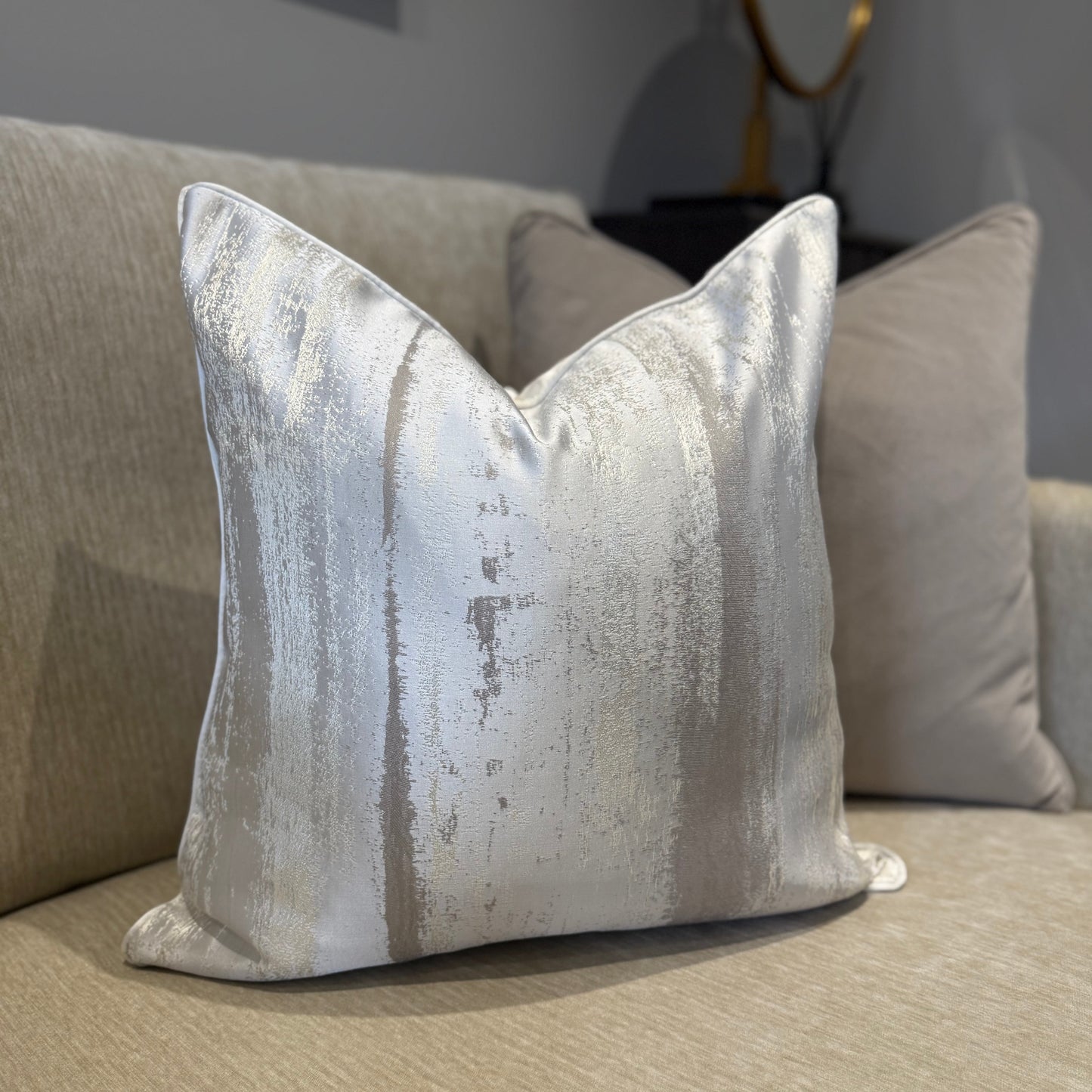 Oyster & Beige Metallic Decorative Cushion 50x50cm