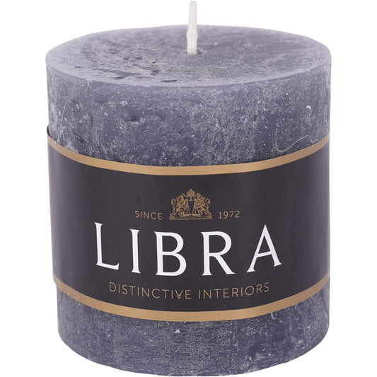 Dark Pewter Grey Rustica Pillar Candle | Small 7x7cm