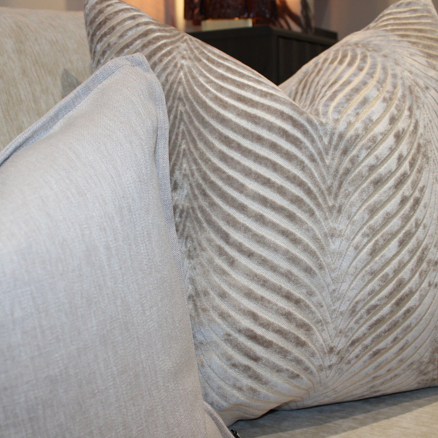 Small Taupe Decorative Cushion