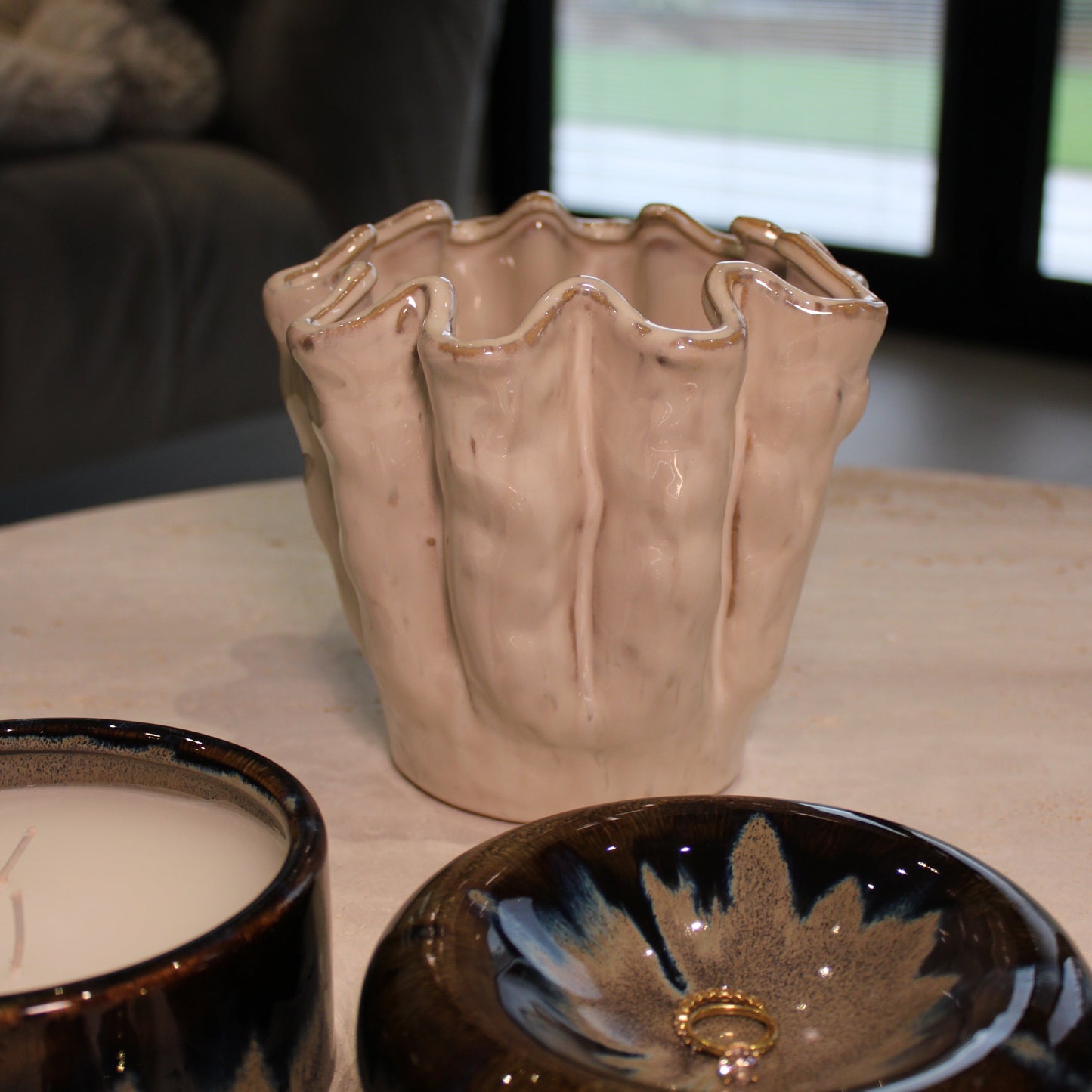 Ivory Glazed Vase Pot | Small