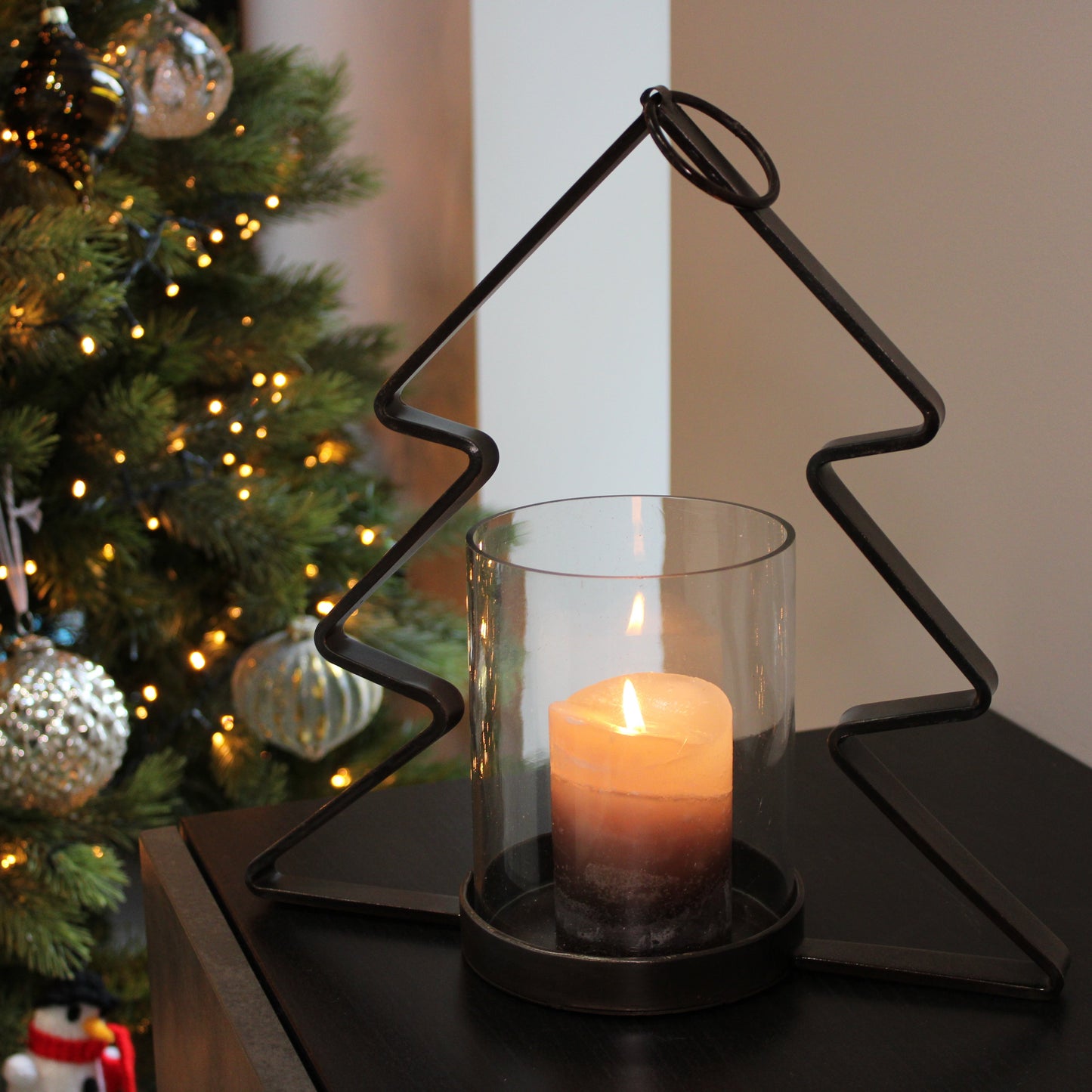 Christmas Tree Hurricane Candle Holder | Small