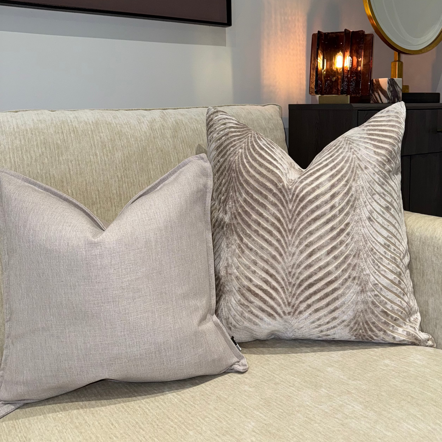 Small Taupe Decorative Cushion