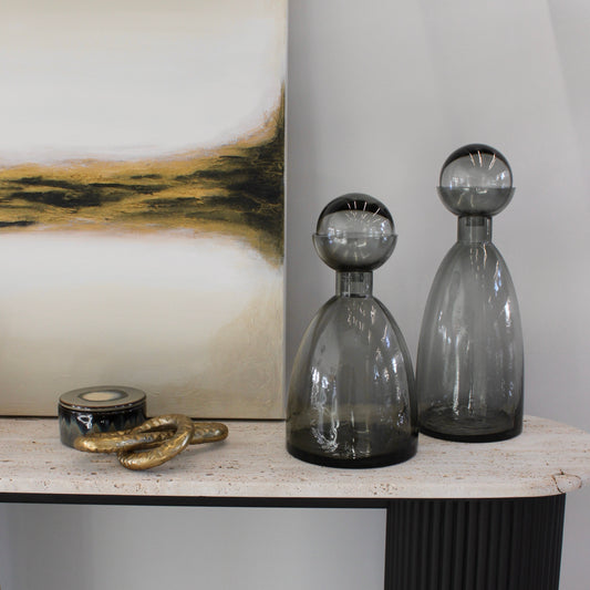 Smoked Glass Bottle Vase | Large