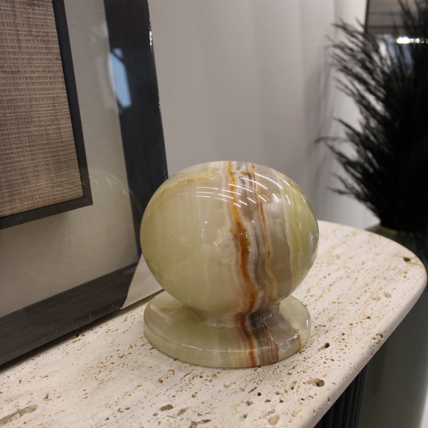 Green Onyx Ball Sculpture Ornament