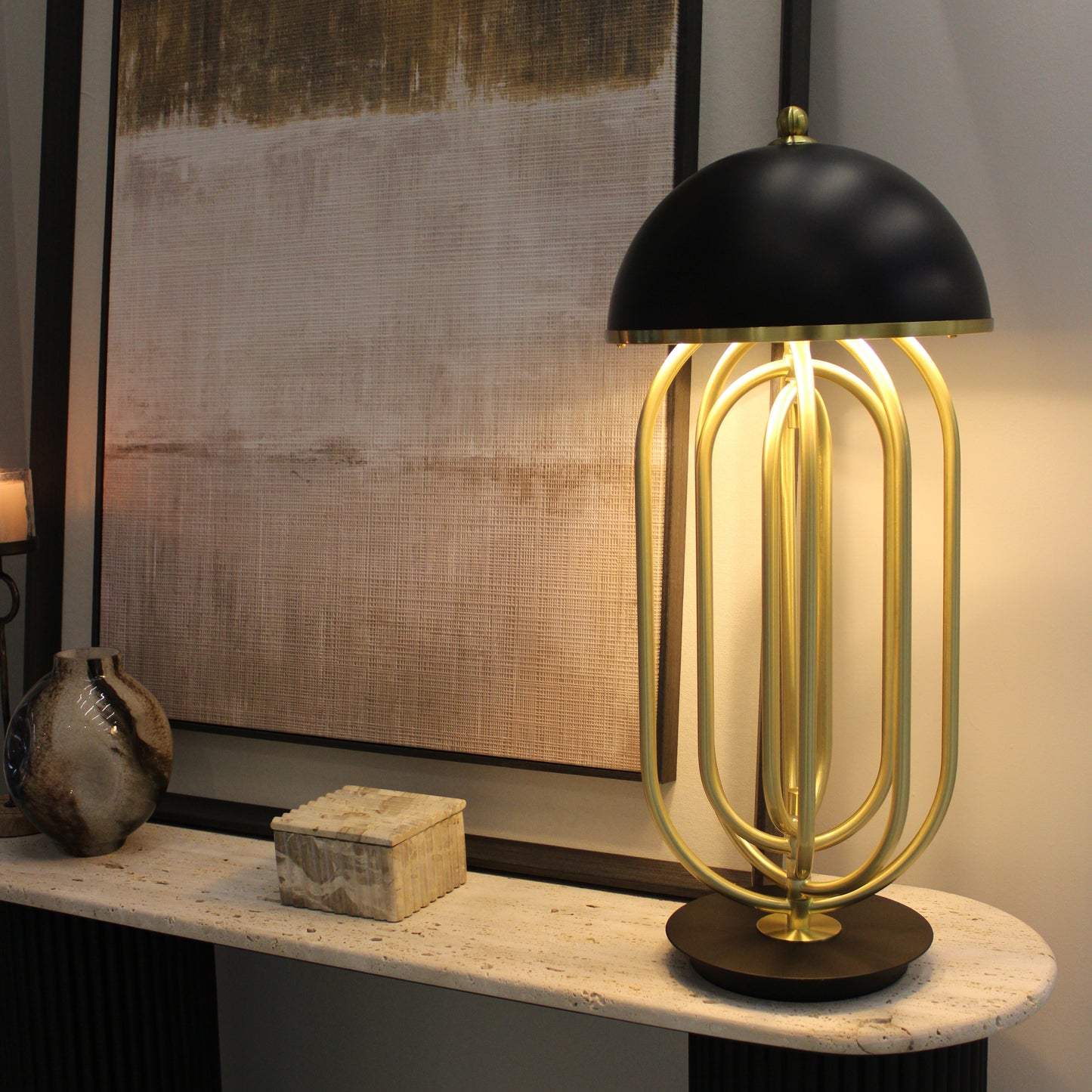Gold & Black Metal Table Lamp