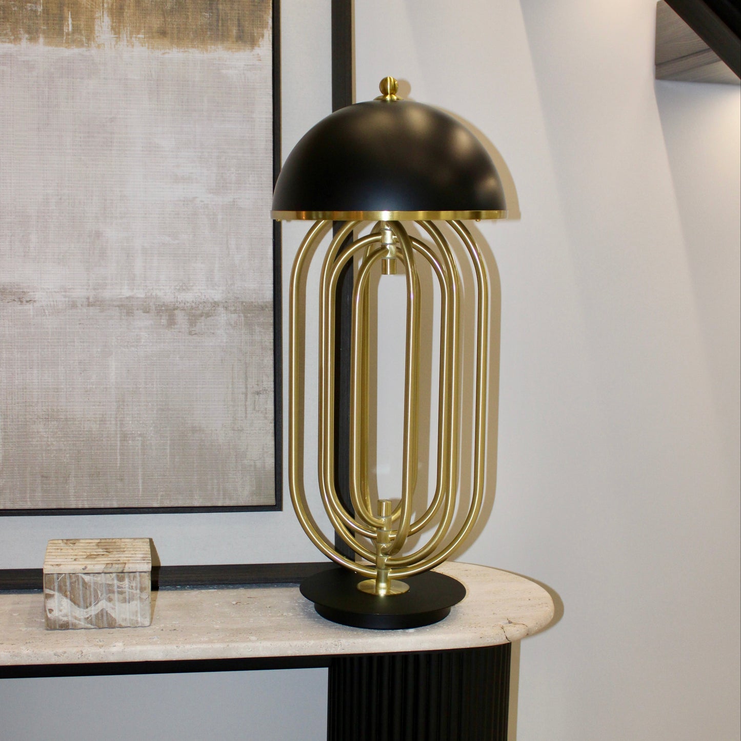 Gold & Black Metal Table Lamp