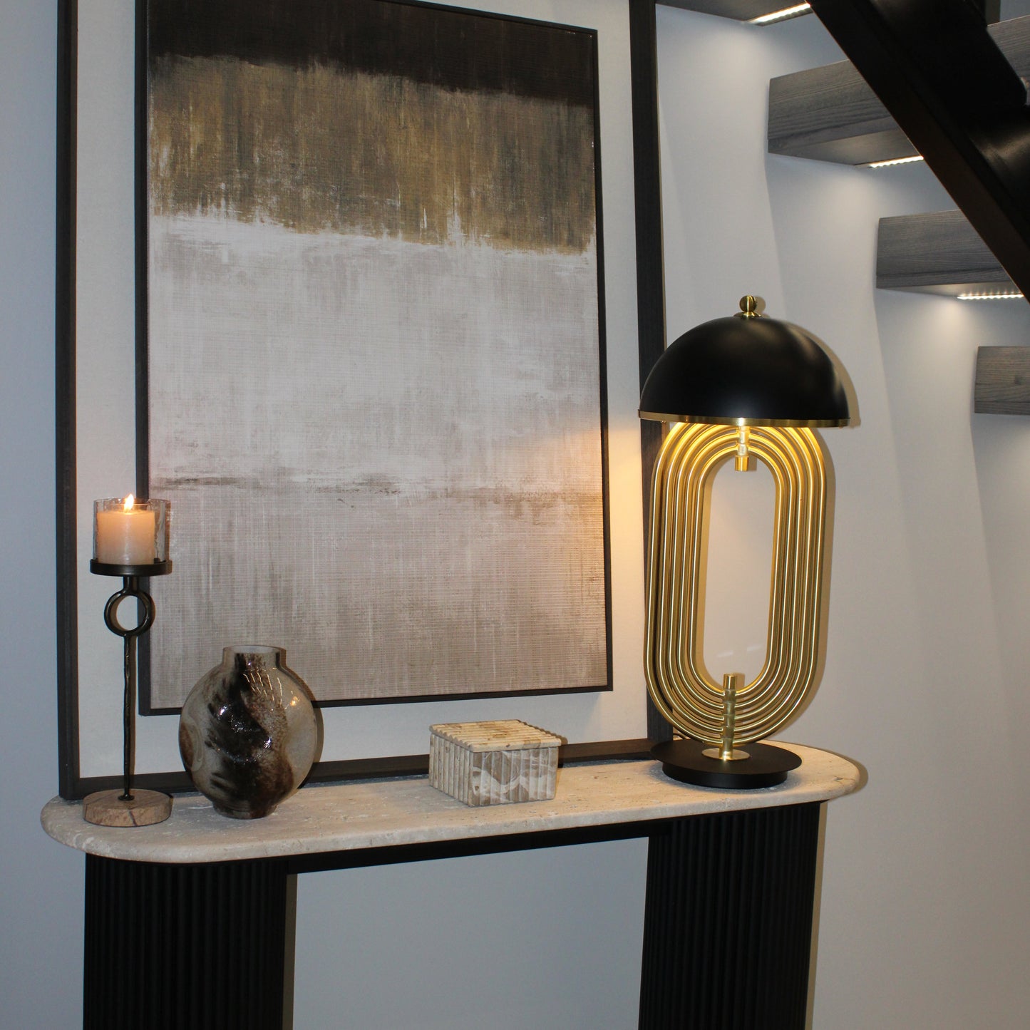 Gold & Black Metal Table Lamp