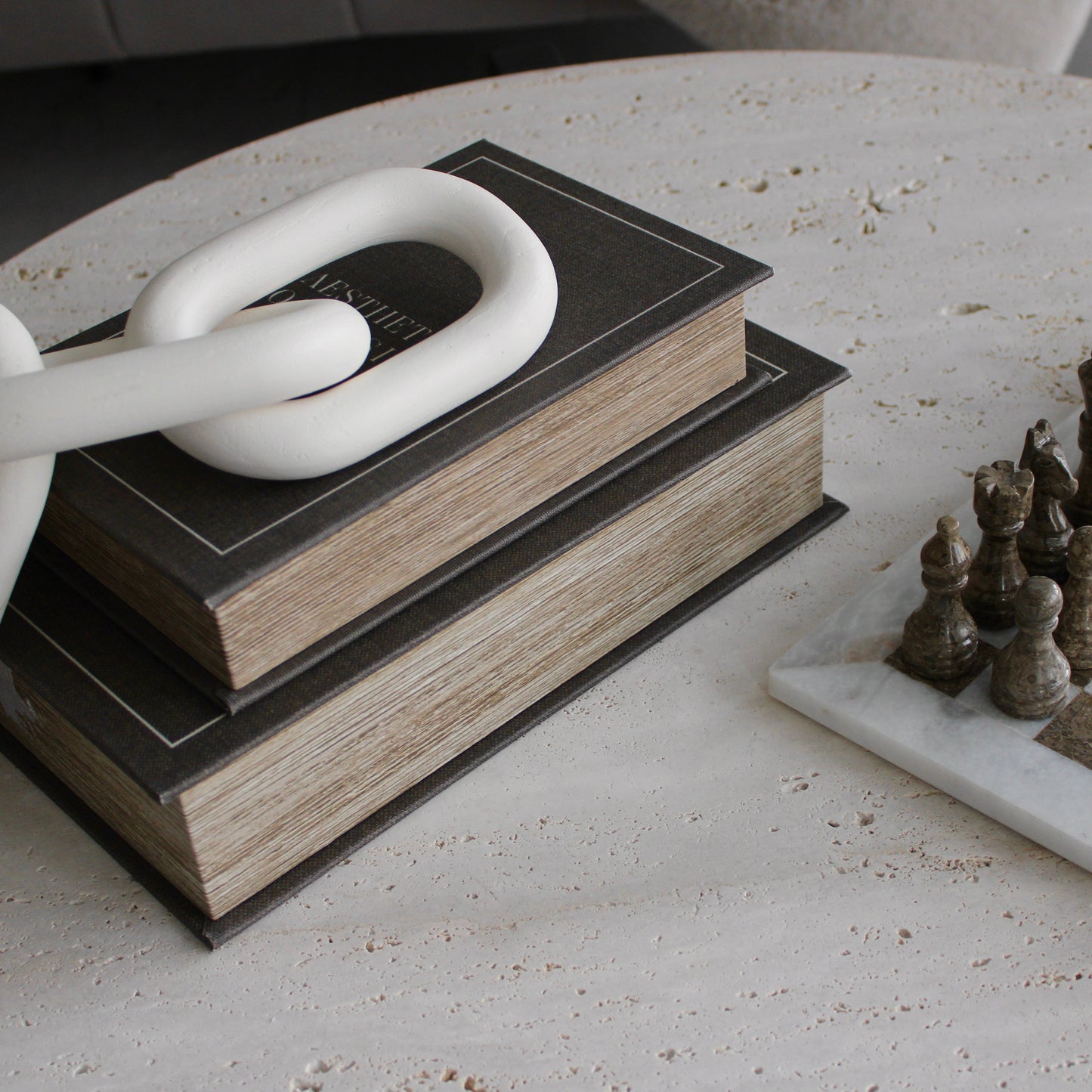 Decorative Grey Linen Coffee Table Book Boxes