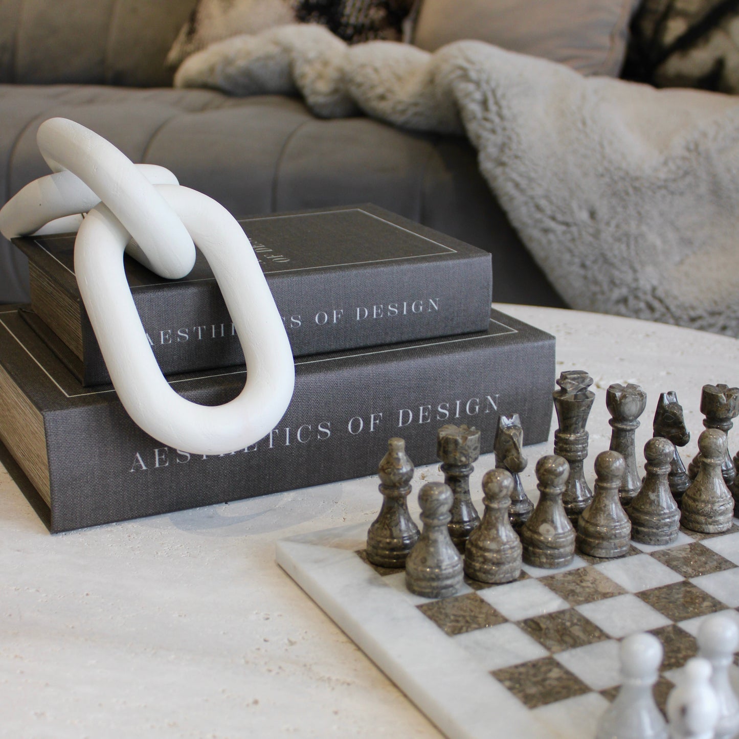 Decorative Grey Linen Coffee Table Book Boxes