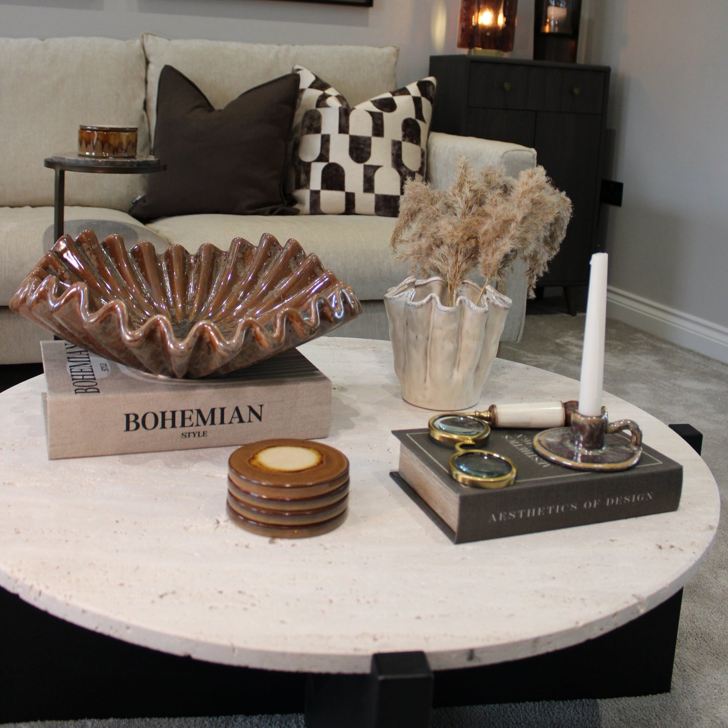 Brown Fluted Ripple Glazed Bowl